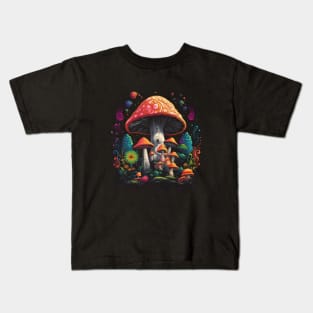 Mystical Mushroom Grove Kids T-Shirt